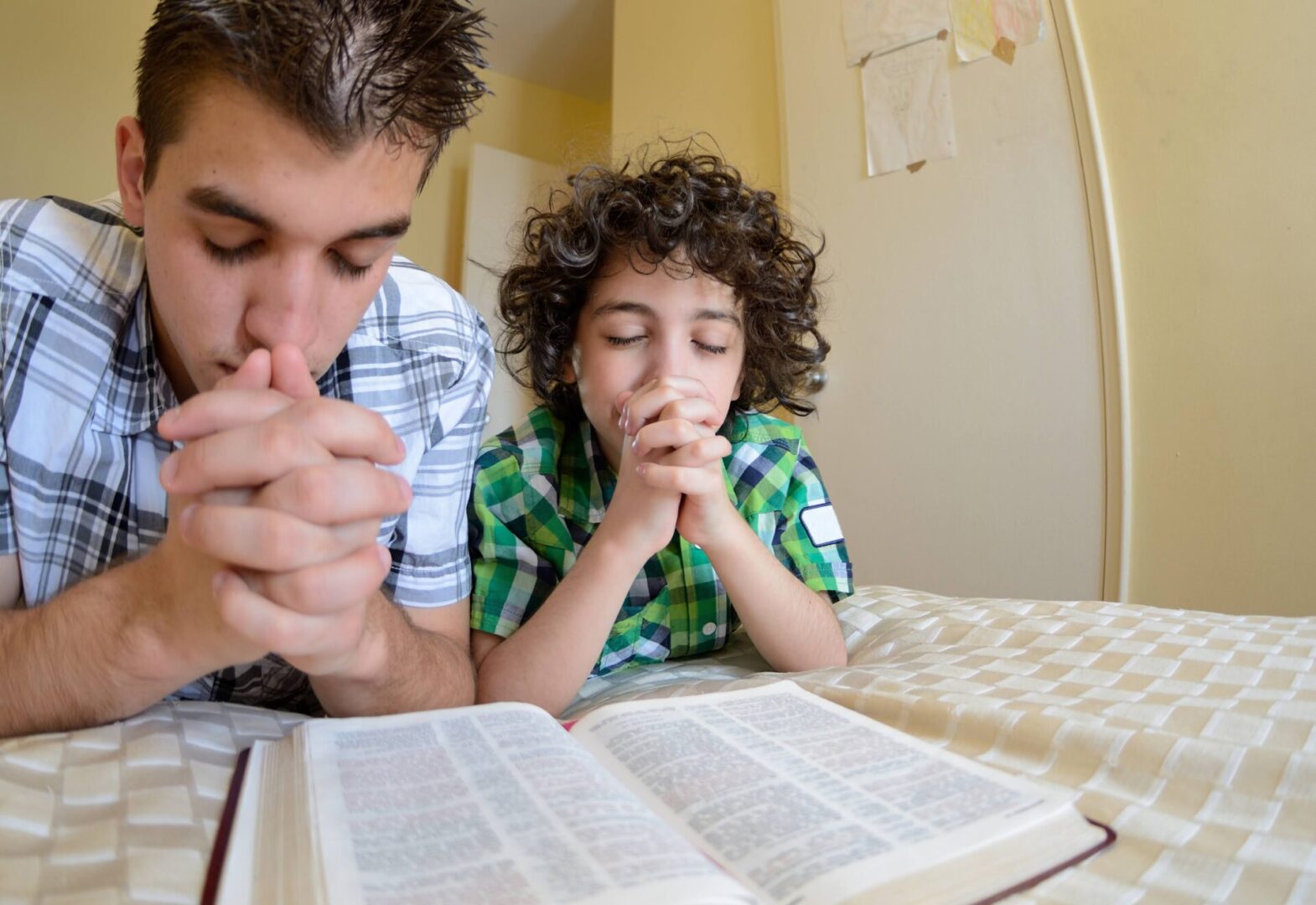 A diverse group of people joining a Christian community online.